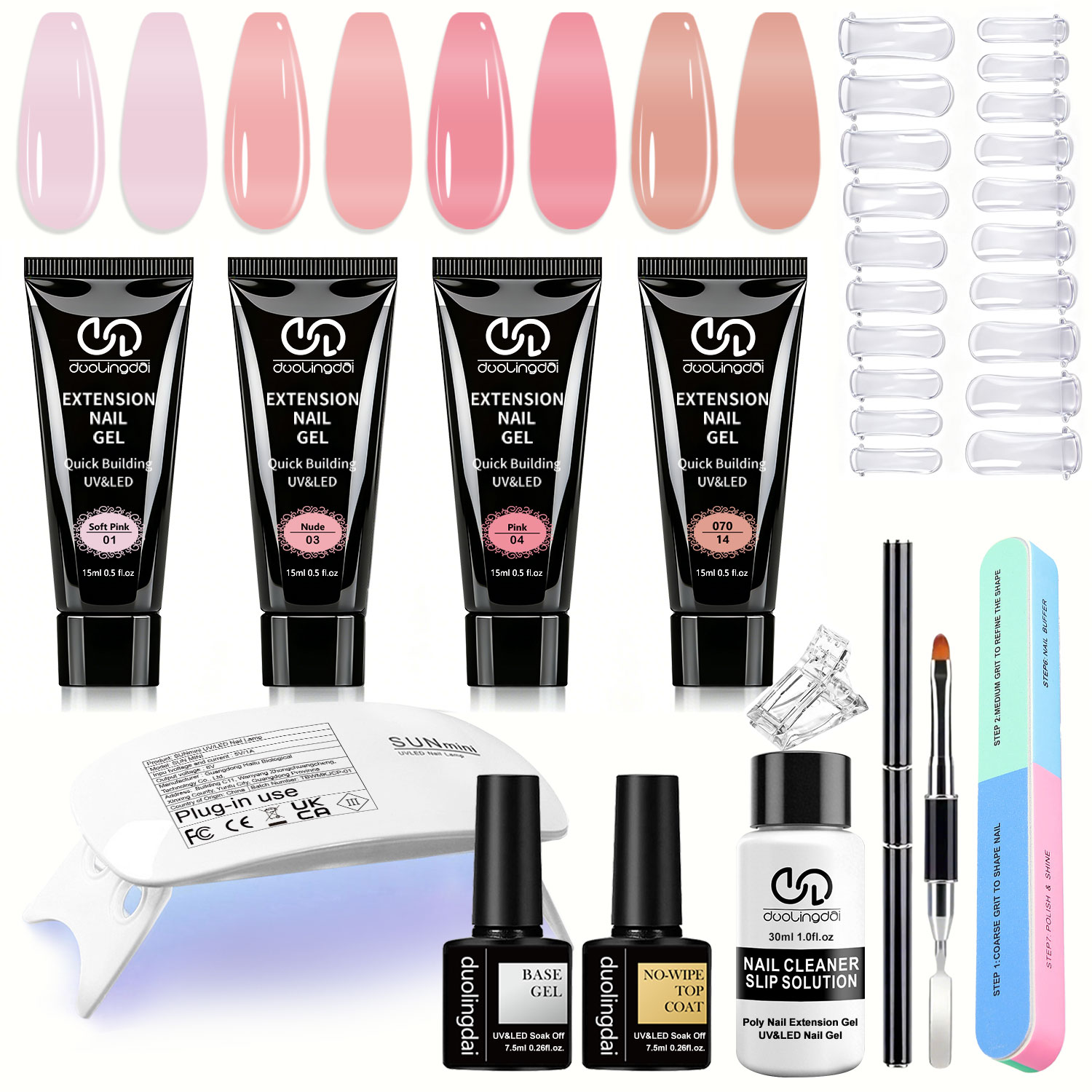 Polygel Nail Kit - Duolingdai 4 Color Poly Nail Extension