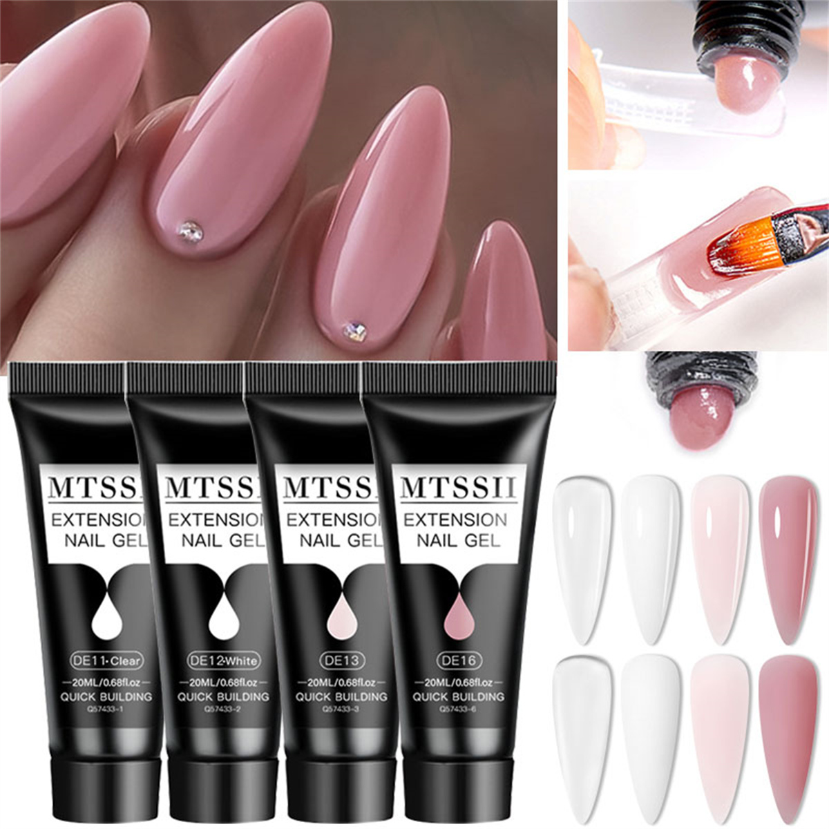 Polygel Nail Kit - 4/6/8PCS 20ml Poly Nail Extension Gel