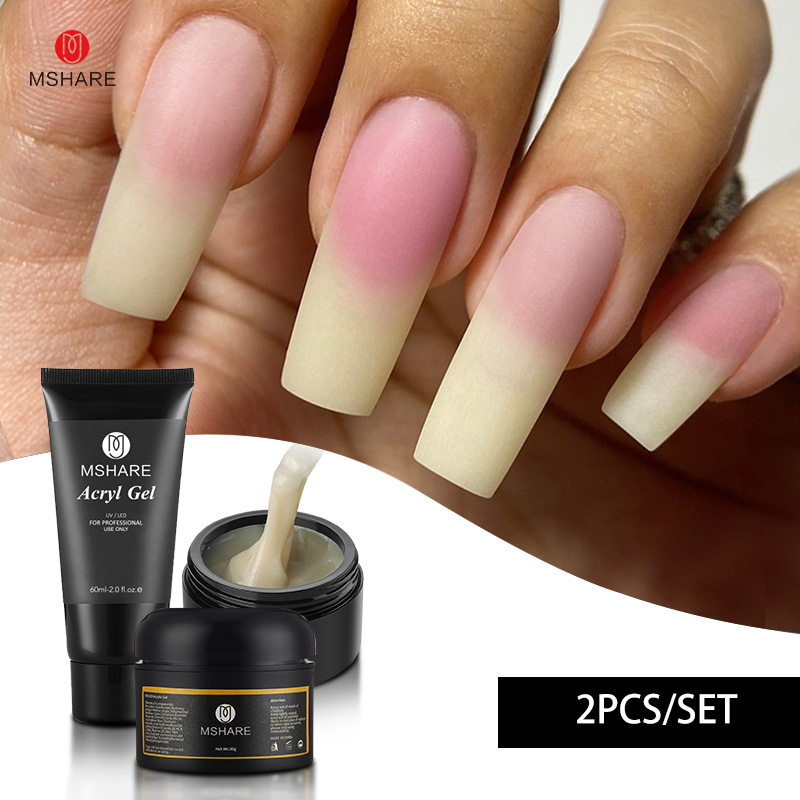 Polygel Nail Kit - MSHARE 2pcs/set 30g/60g Natural Acrylic Pink