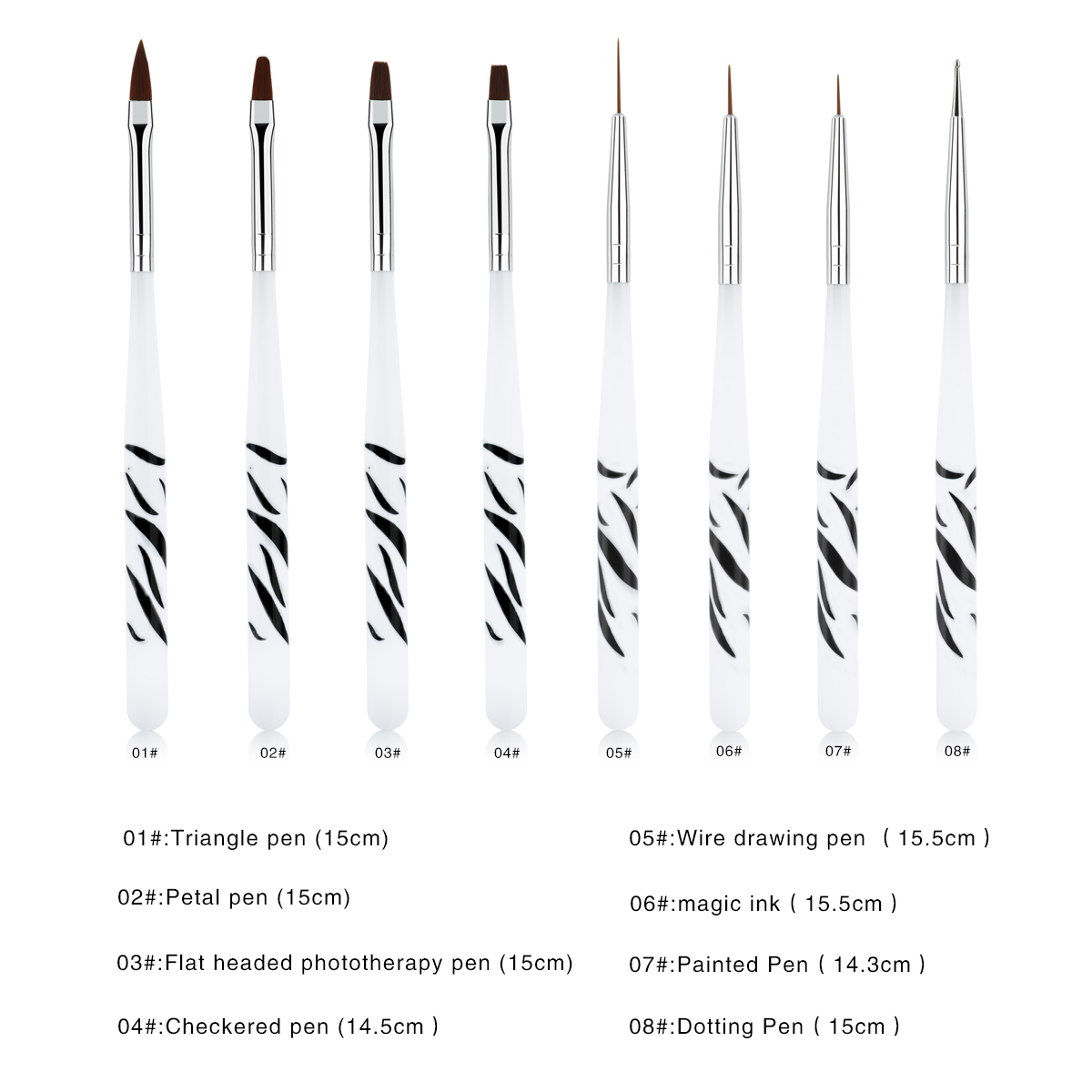 8Pcs Nail Art Brush full polyg - Polygel Nail Kit review and price
