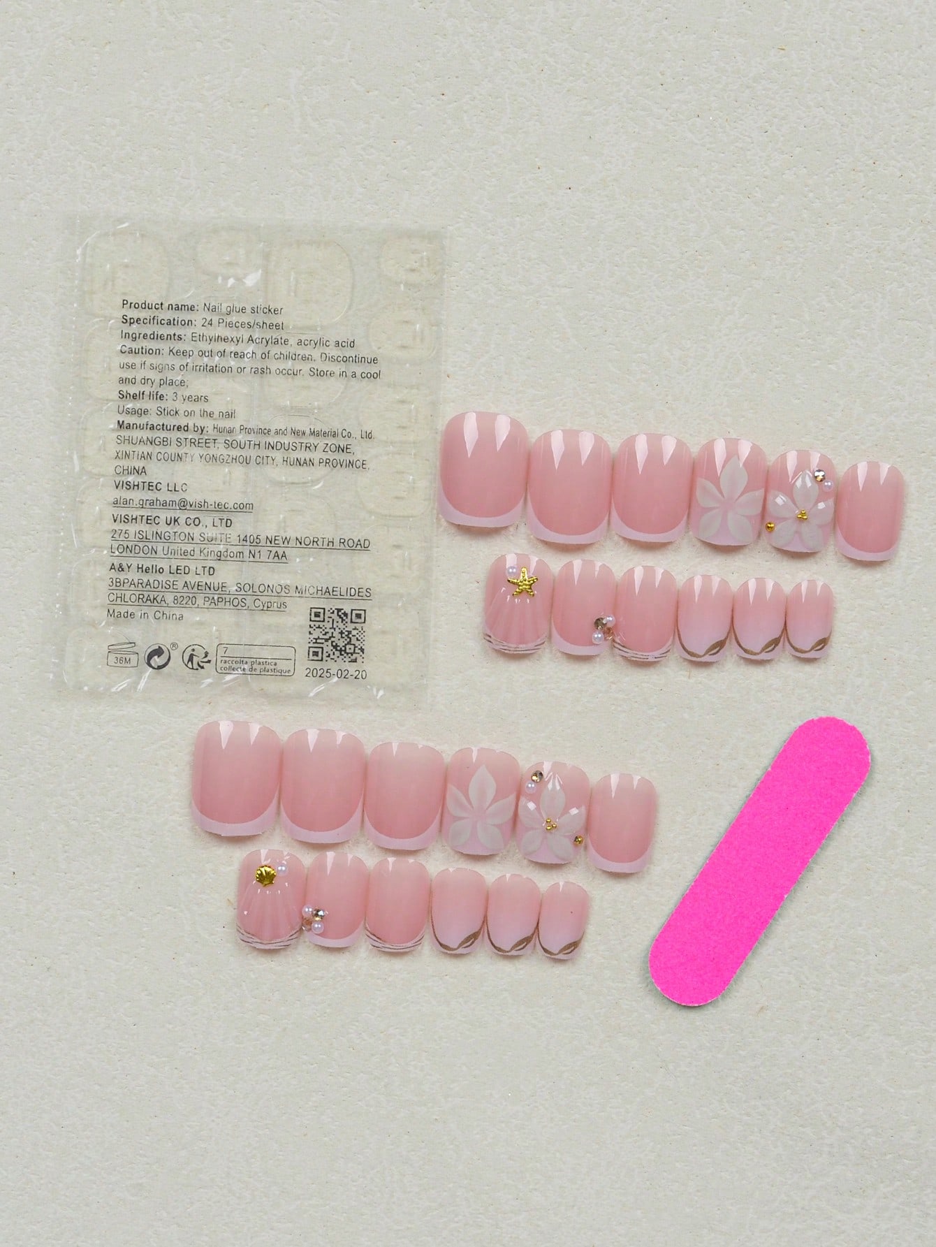 24pcs Short Square White Frenc - Nail Art Halal review and price