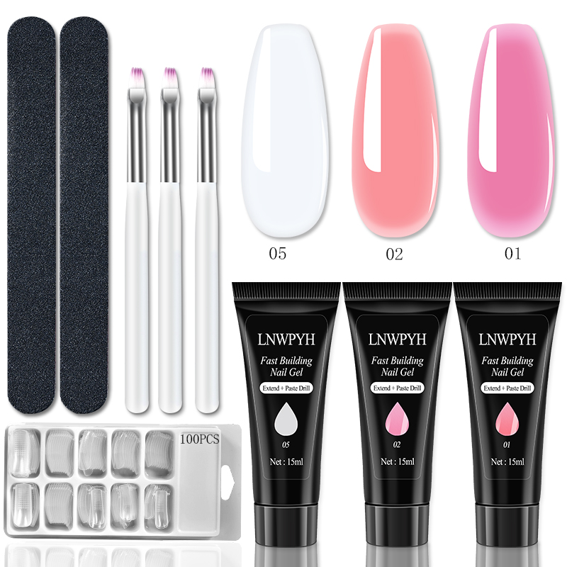 Nail Extension Gel Set UV Varn - Polygel Nail Kit review and price
