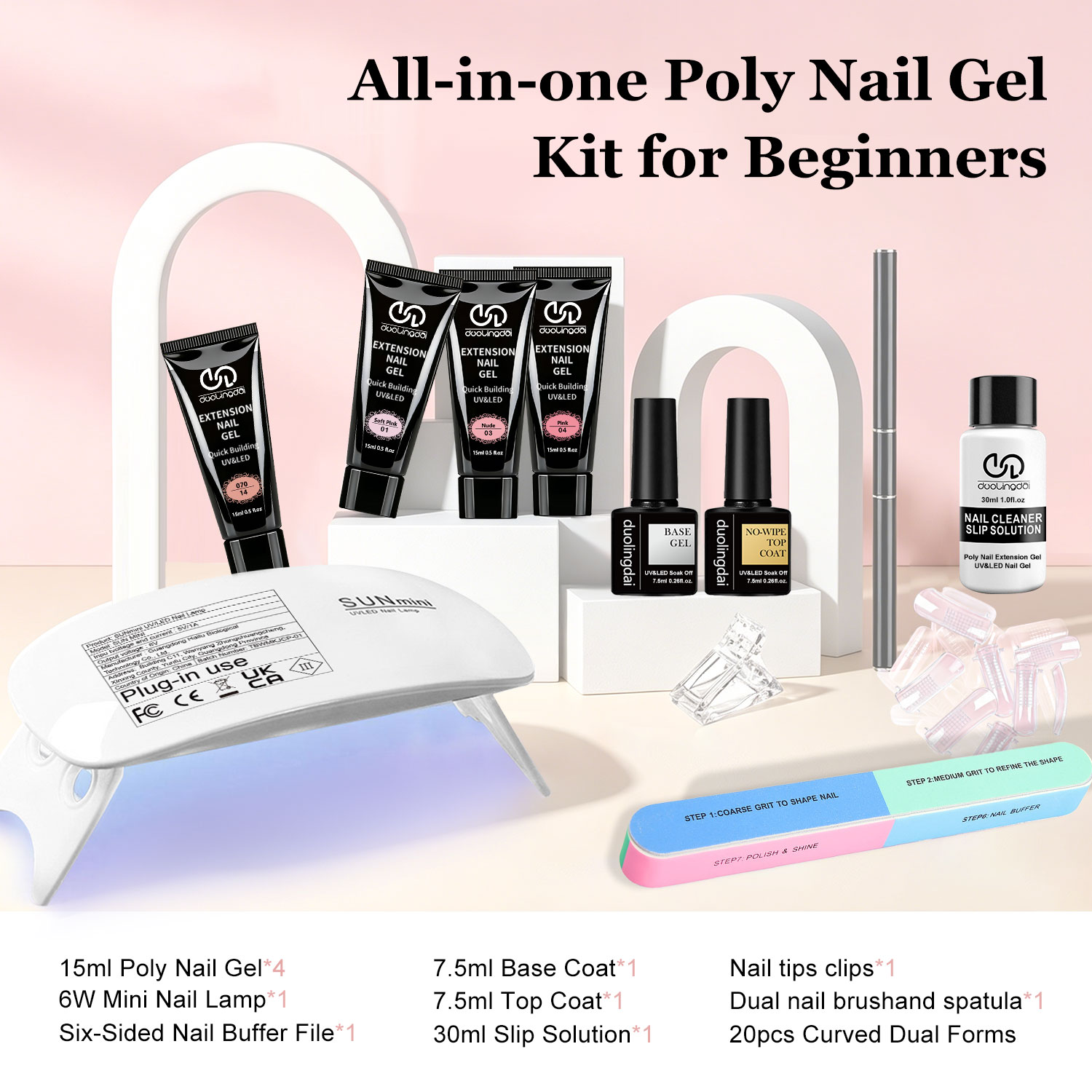 Duolingdai 4 Color Poly Nail E - Polygel Nail Kit review and price