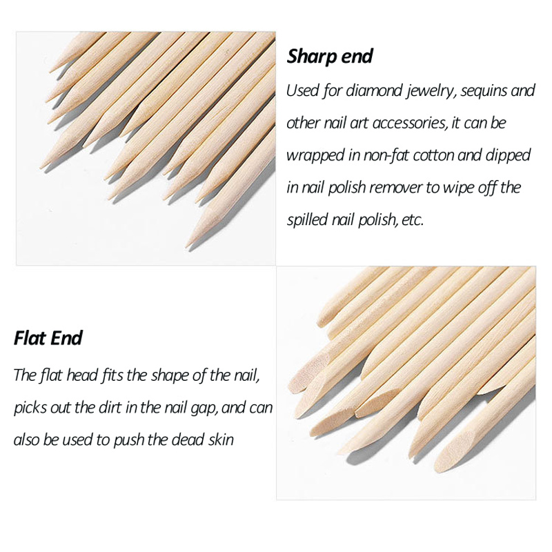 50/100 Pcs/Lot Wood Stick Cuti - Nail Art Orange review and price