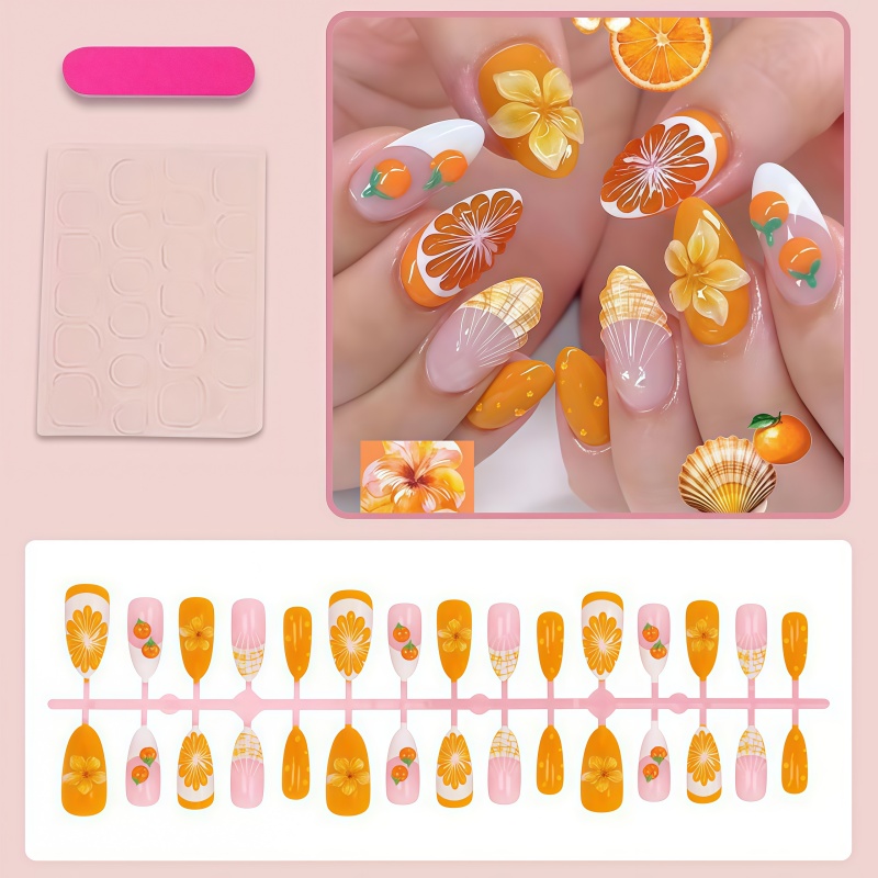 2026New 30pcs 3D Fruit Orange  - Nail Art Orange review and price