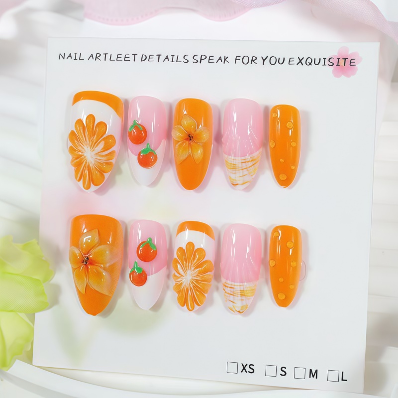 2026New 30pcs 3D Fruit Orange  - Nail Art Orange review and price