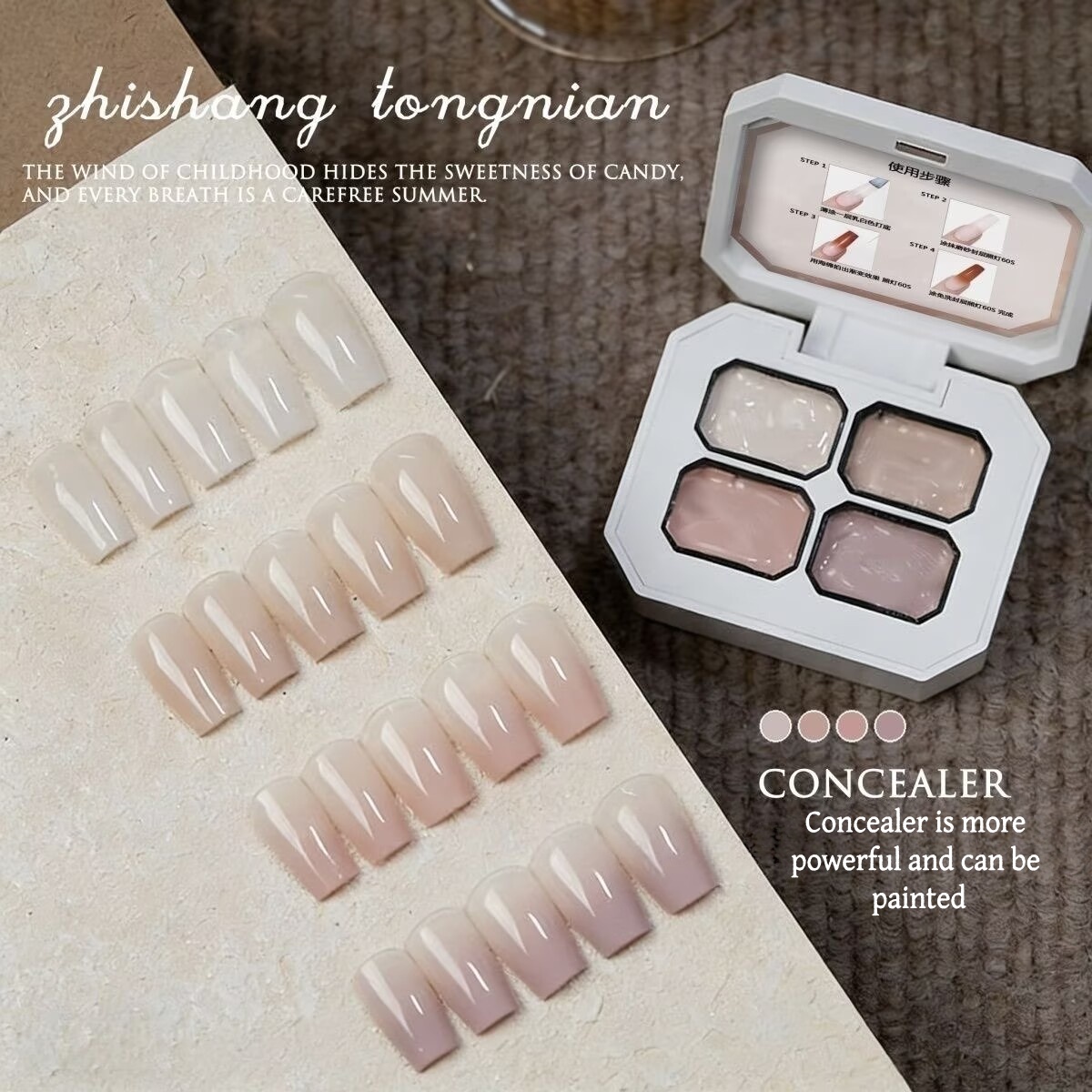 4 Colors Gradient pink ，nude P - Nail Art Halal review and price